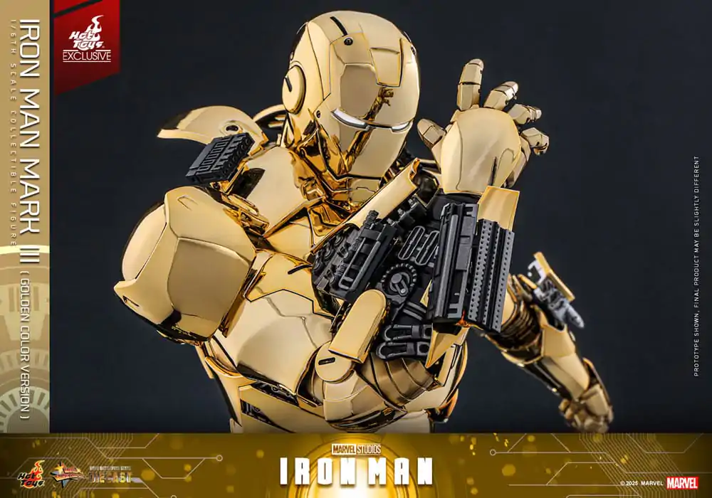 Iron Man Movie Masterpiece Diecast akcijska figura 1/6 Iron Man Mark III (Gold Color Version) Hot Toys Exclusive 33 cm fotografija proizvoda