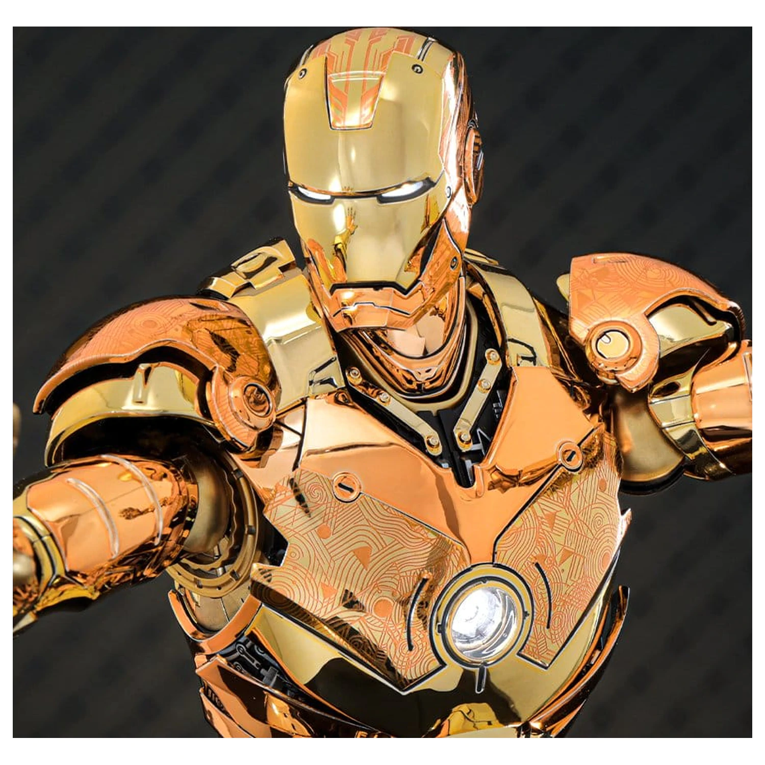 Iron Man Movie Masterpiece Diecast Action Figure 1/6 Iron Man Mark III (Golden & Copper Gold Version) Hot Toys Exclusive 33 cm fotografija proizvoda