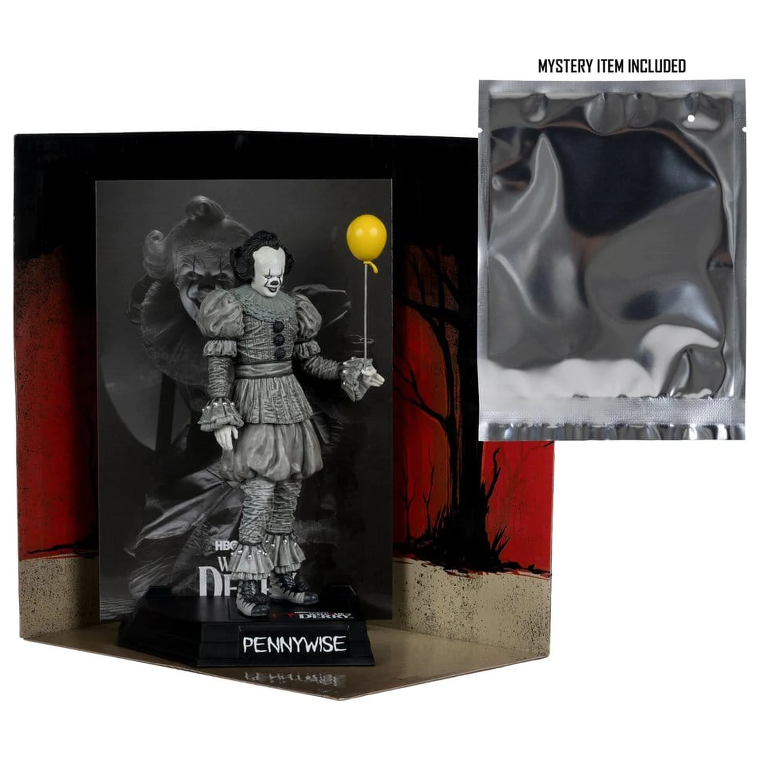 It Welcome to Derry Movie Maniacs Figura Pennywise (Black & White) 16 cm fotografija proizvoda