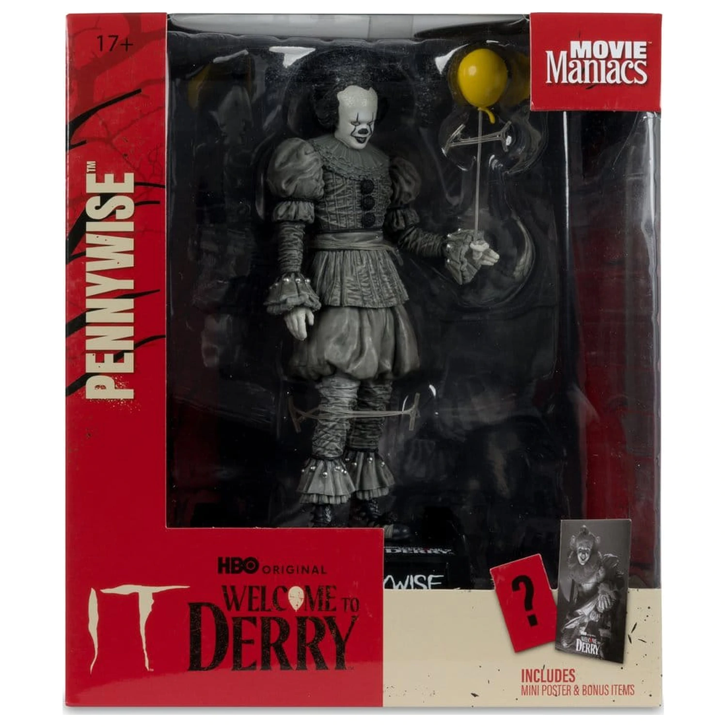 It Welcome to Derry Movie Maniacs Figura Pennywise (Black & White) 16 cm fotografija proizvoda
