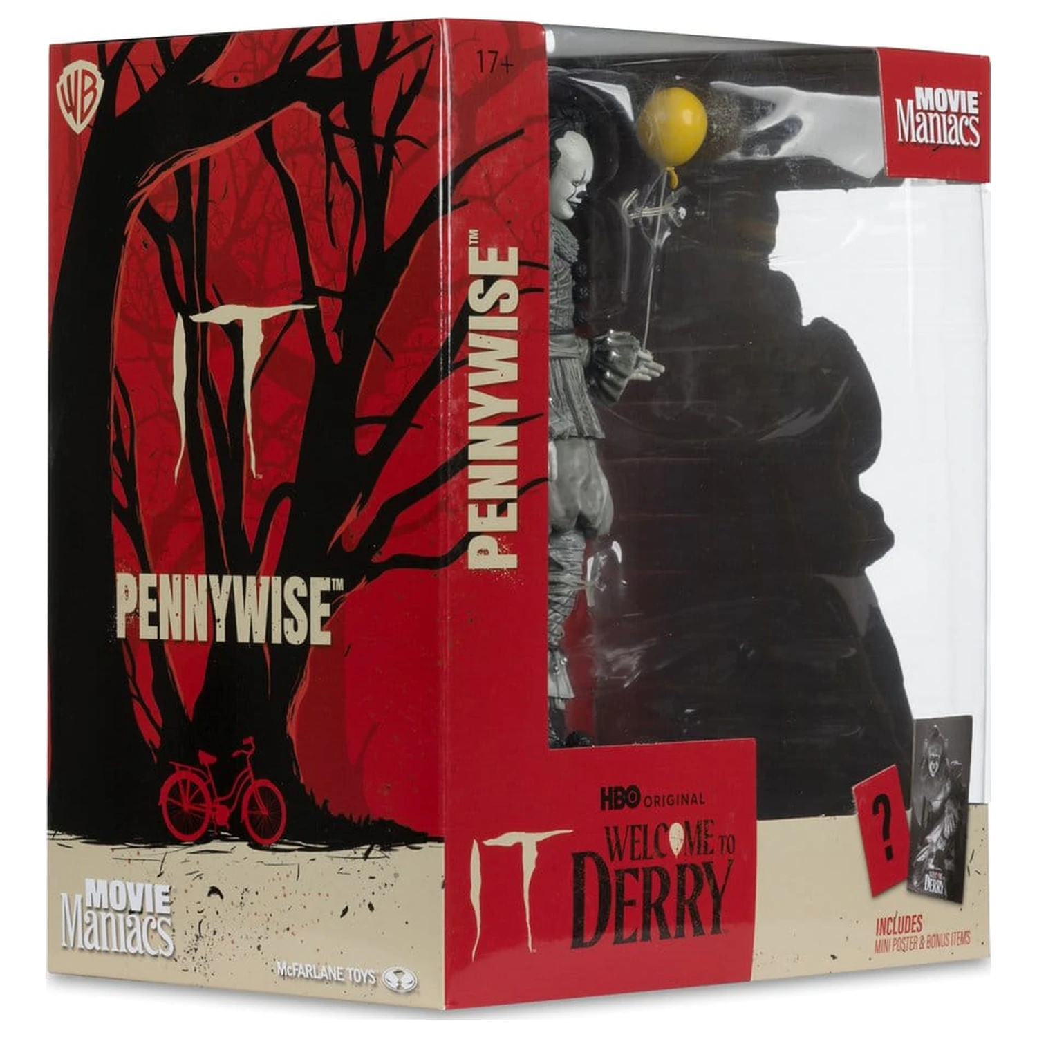 It Welcome to Derry Movie Maniacs Figura Pennywise (Black & White) 16 cm fotografija proizvoda