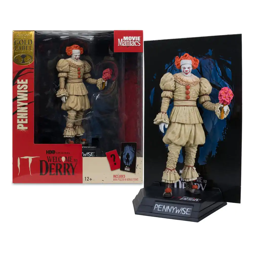 It: Welcome to Derry Movie Maniacs PVC statua Pennywise (Flashback) (Gold Label) 16 cm fotografija proizvoda