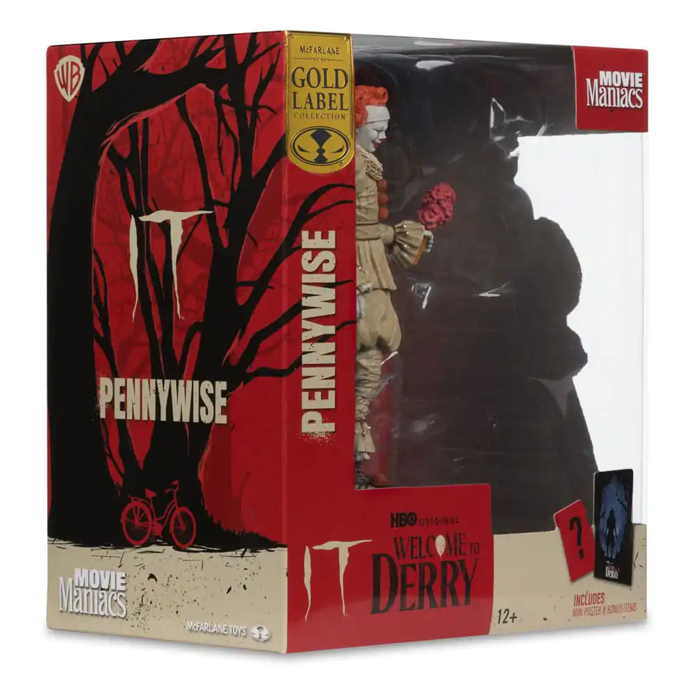 It: Welcome to Derry Movie Maniacs PVC statua Pennywise (Flashback) (Gold Label) 16 cm fotografija proizvoda