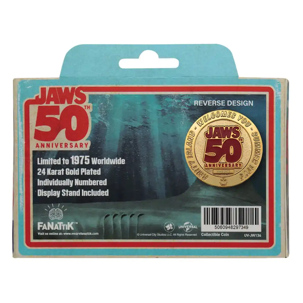 Jaws kolekcionarski novčić 50. obljetnica 24k pozlaćeno izdanje, ograničena serija fotografija proizvoda