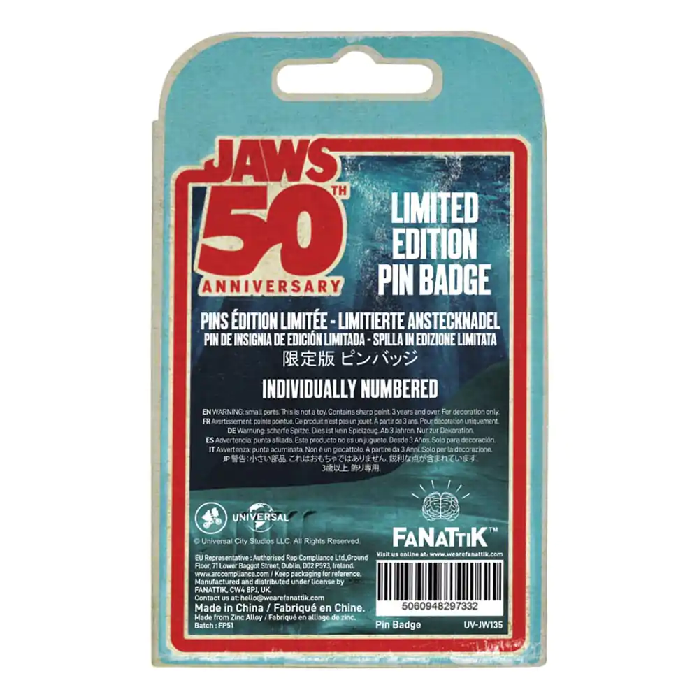 Jaws Pin Značka 50. obljetnica Brod u boci fotografija proizvoda