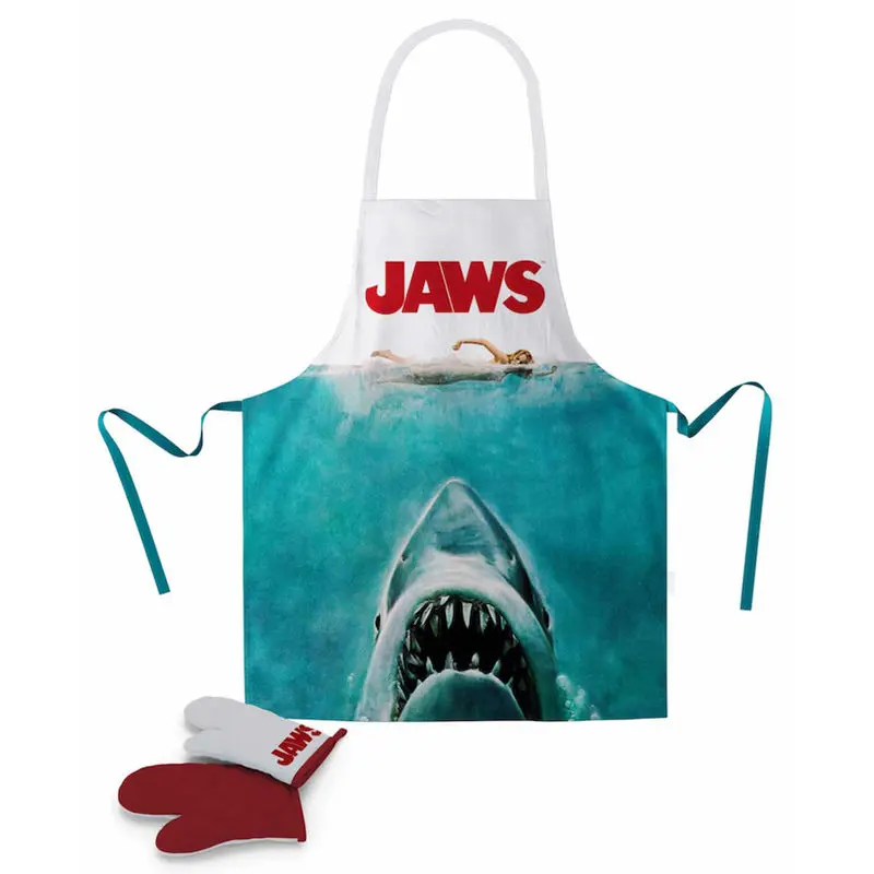 Jaws kuhinjska pregača s kuhinjskom rukavicom Poster fotografija proizvoda