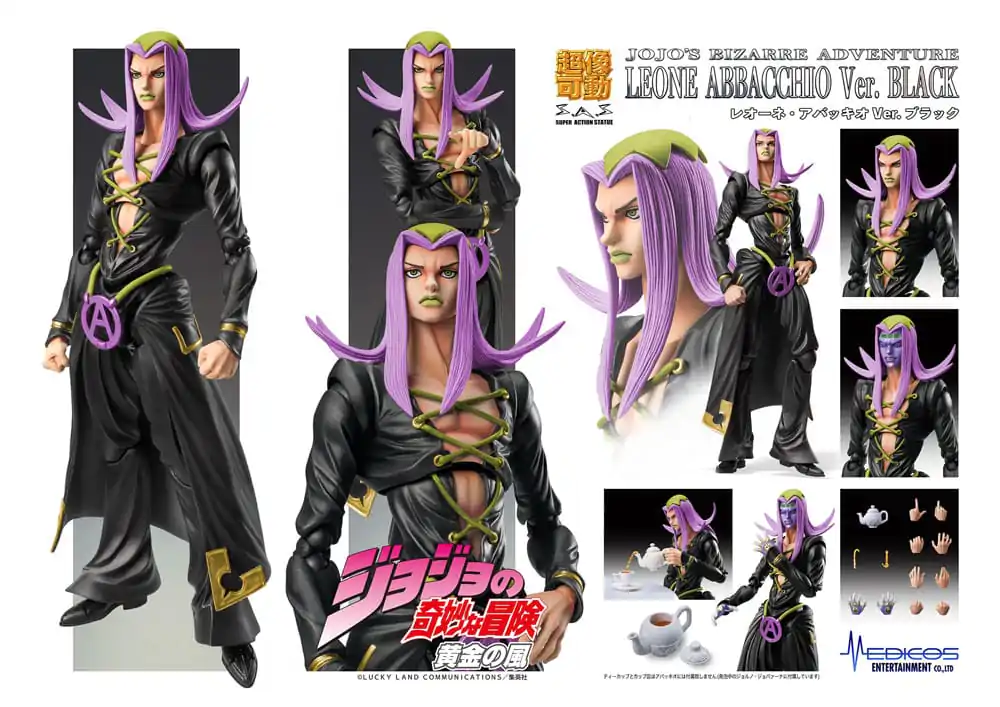 JoJo's Bizarre Adventure Part 5 Super Action akcijska figura Chozokado Leone Abbacchio Black Ver. 16 cm fotografija proizvoda