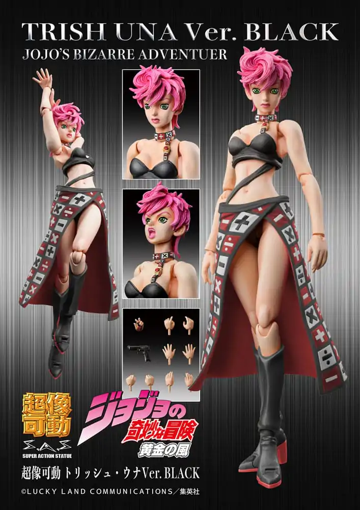 JoJo's Bizarre Adventure Part 5 Super Action akcijska figura Chozokado Trish Una Black Ver. 15 cm fotografija proizvoda