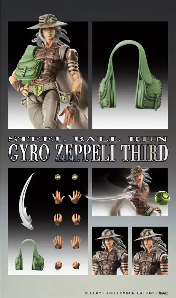 JoJo's Bizarre Adventure Part7 Steel Ball Run Super Action akcijska figura Chozokado Gyro Zeppeli Third 16 cm fotografija proizvoda