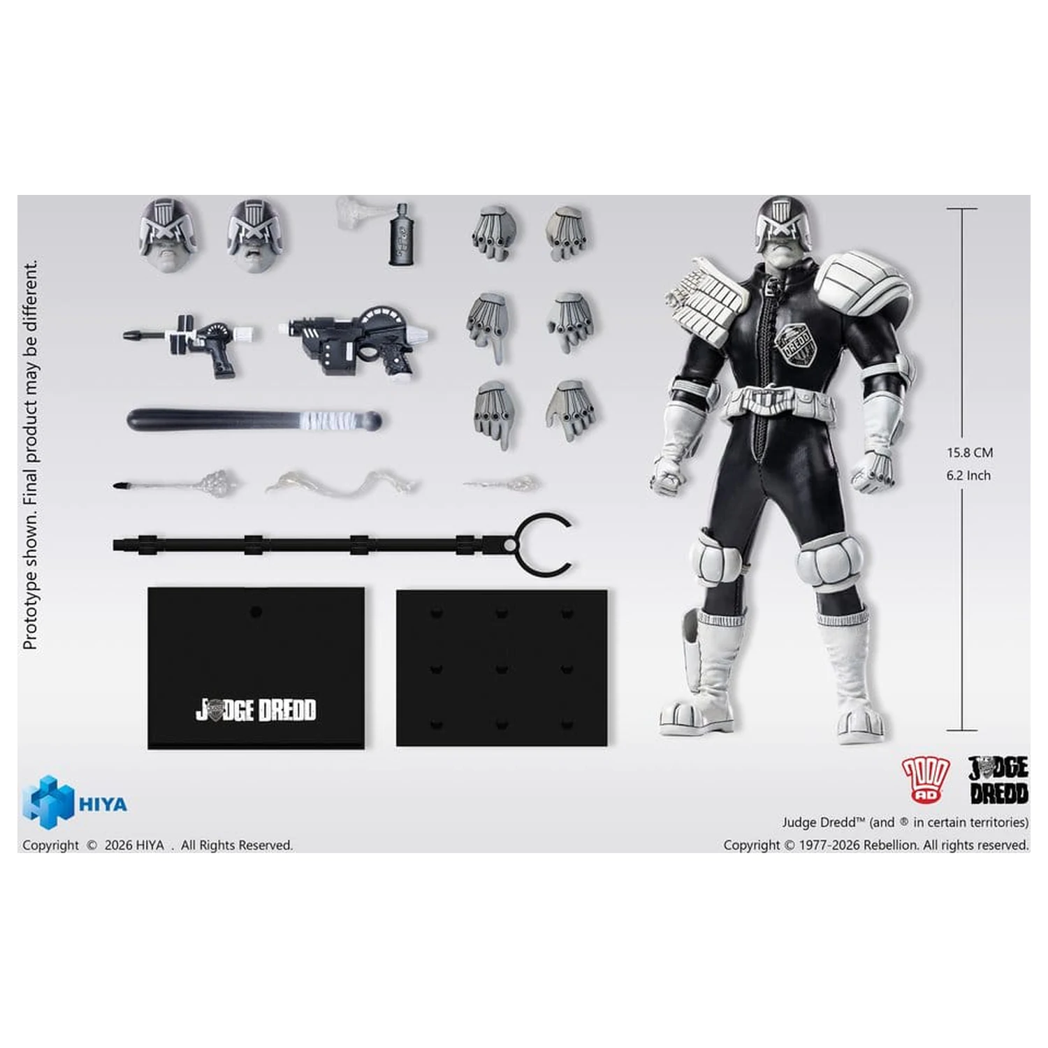 Judge Dredd Exquisite Super akcijska figura 1/12 Judge Dredd Black & White Ver. 15 cm fotografija proizvoda