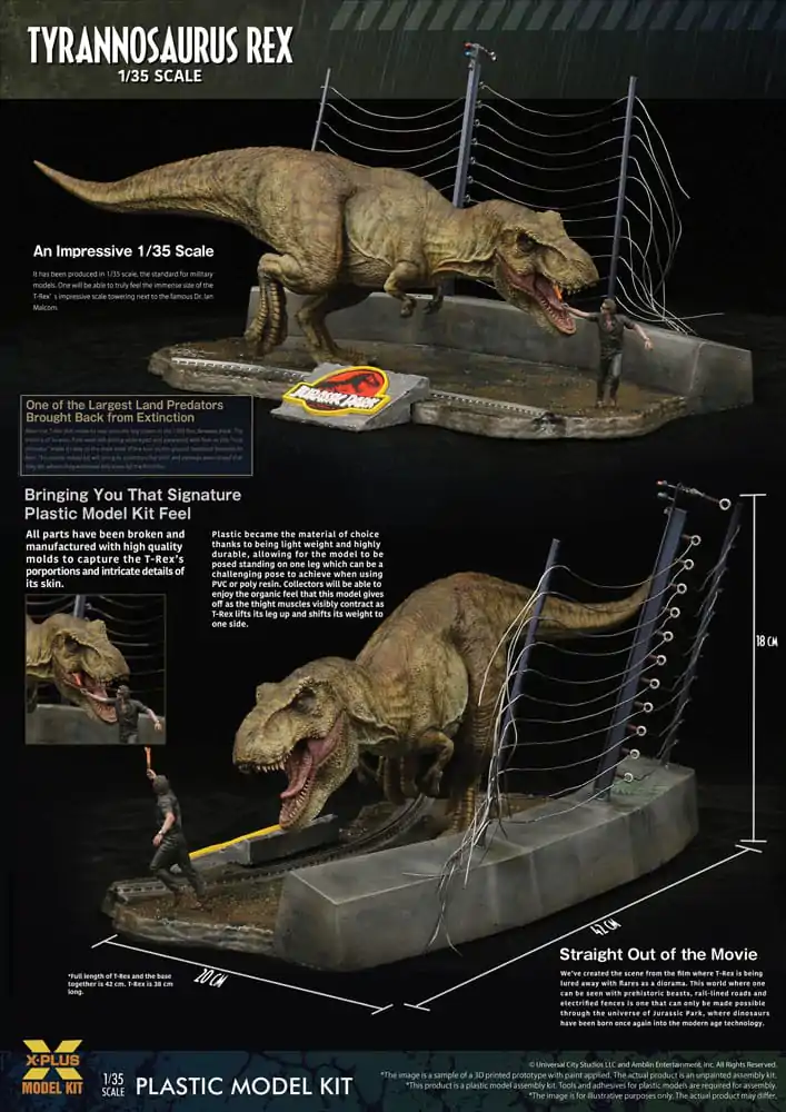 Jurassic Park Plastični model 1/35 Tyrannosaurus Rex 42 cm fotografija proizvoda