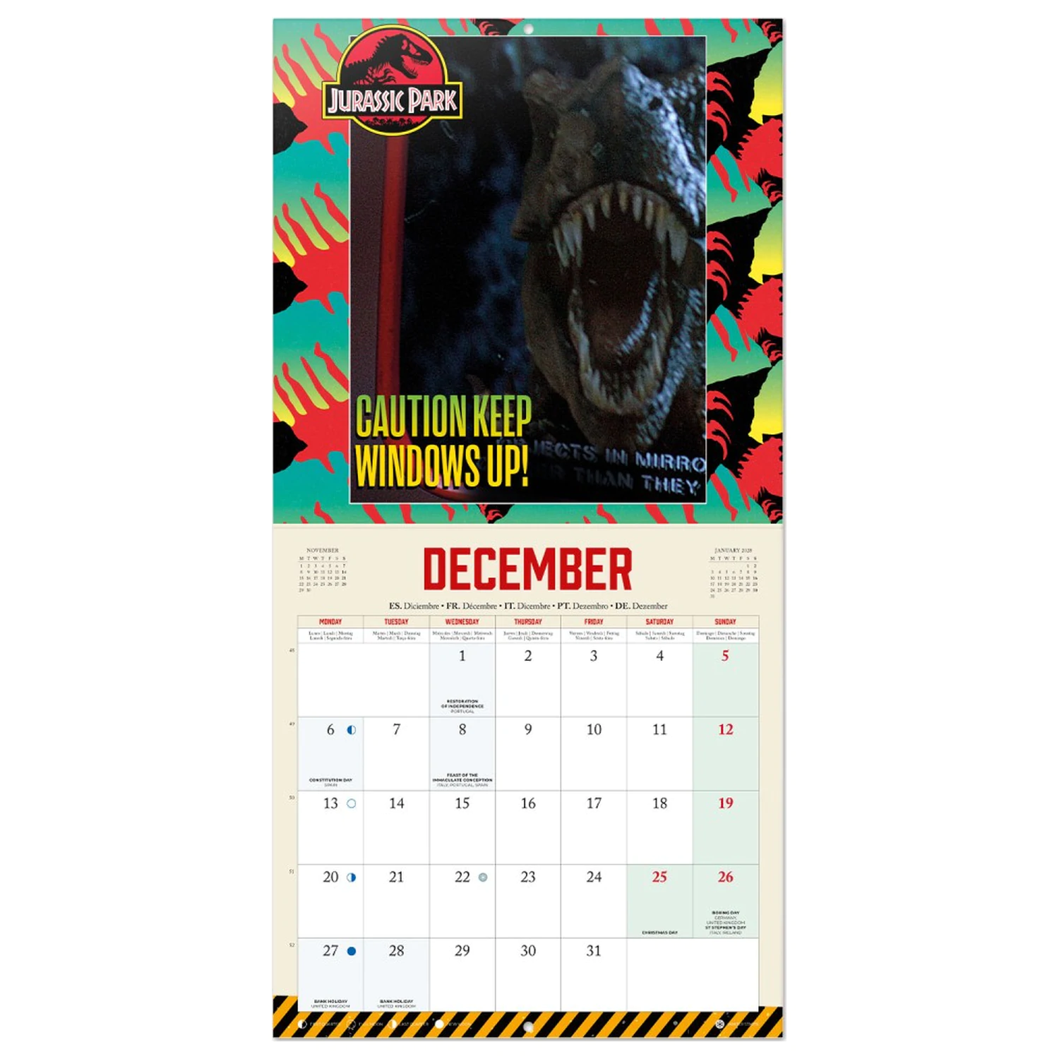 Jurassic Park 2027 Zidni kalendar 30 x 30 cm fotografija proizvoda