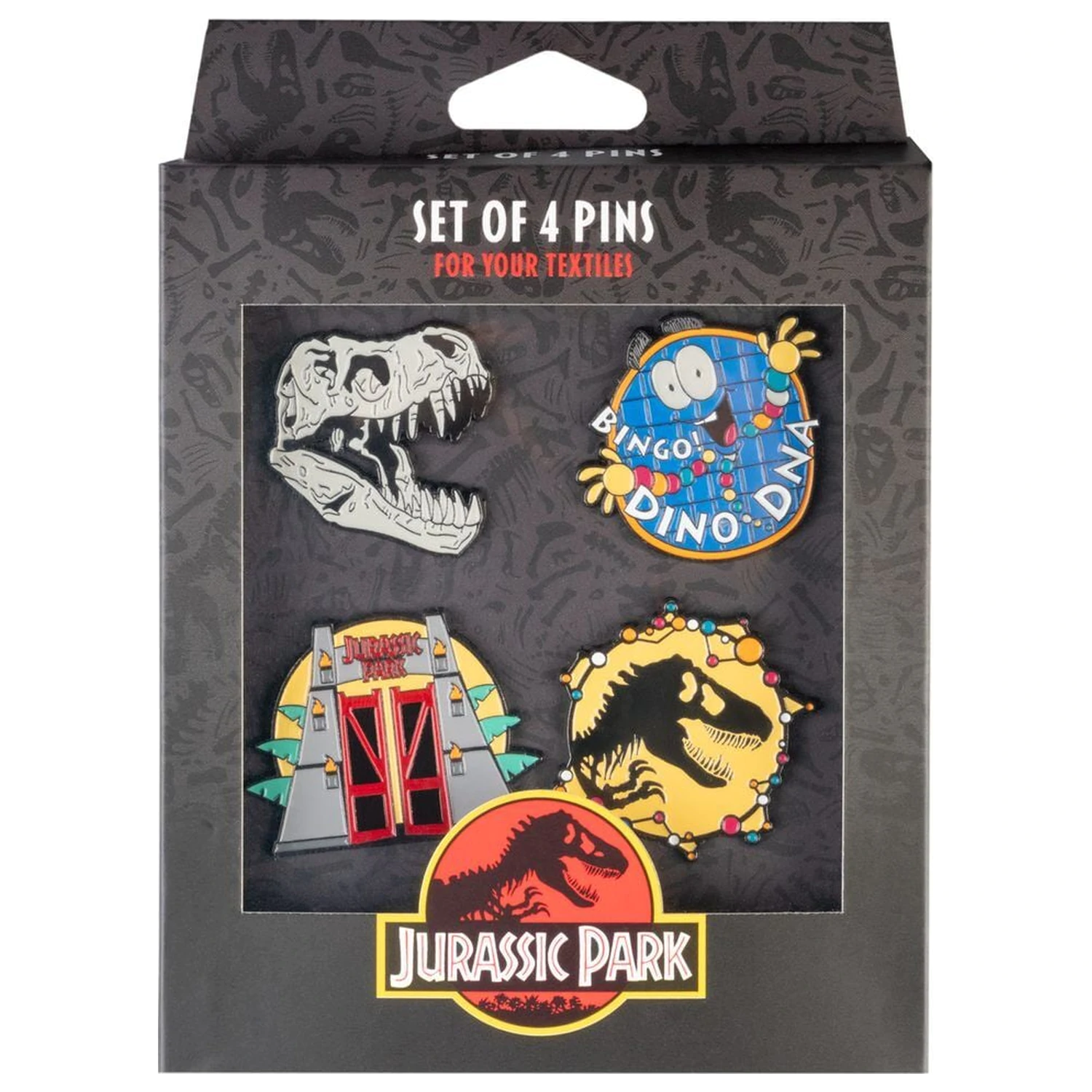 Jurassic Park set od 4 bedža fotografija proizvoda