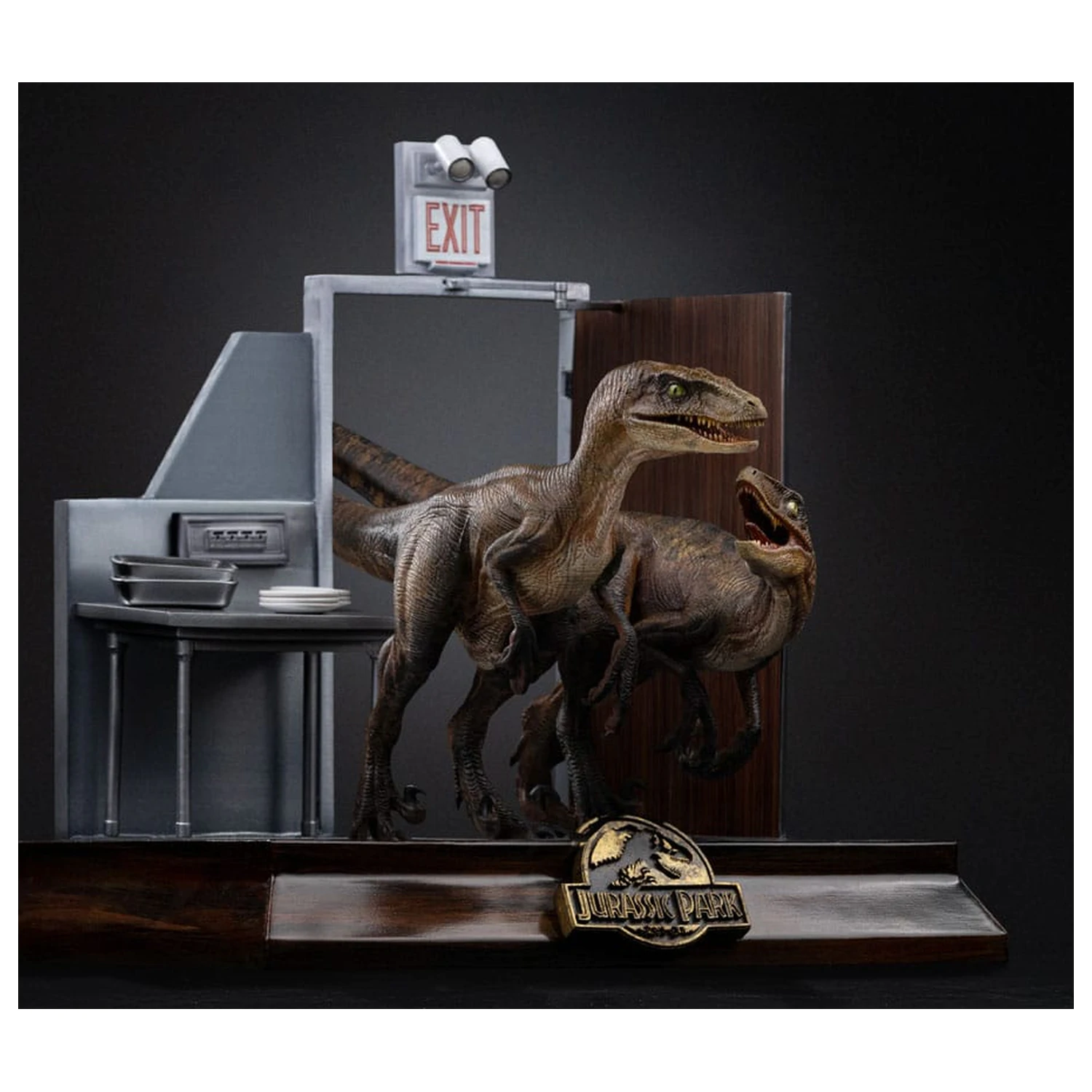 Jurassic Park Art Scale Statua 1/10 Raptors at the Kitchen's Door 28 cm fotografija proizvoda