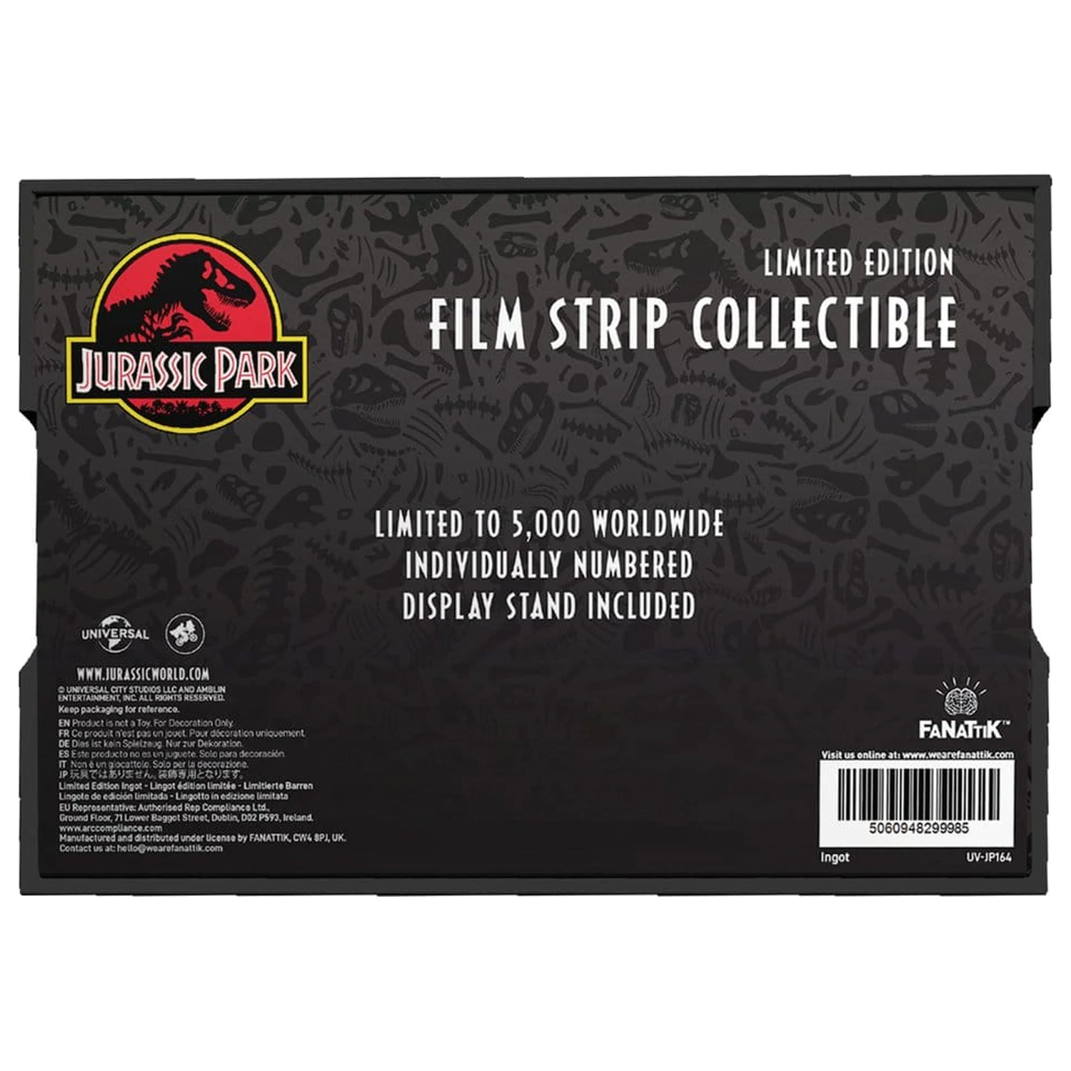 Jurassic Park Ingot metalna traka filma, kolekcionarski predmet, 12 cm fotografija proizvoda