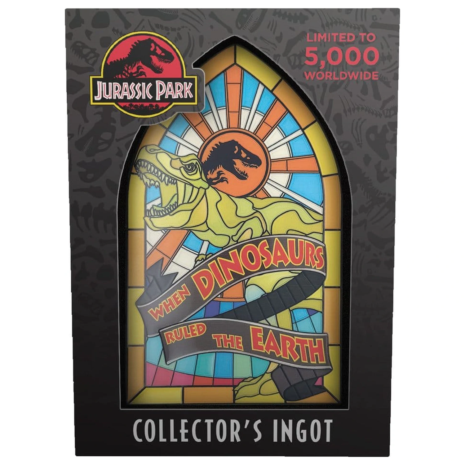 Jurassic Park Ingot u stilu vitraja, metalni, 11 cm fotografija proizvoda