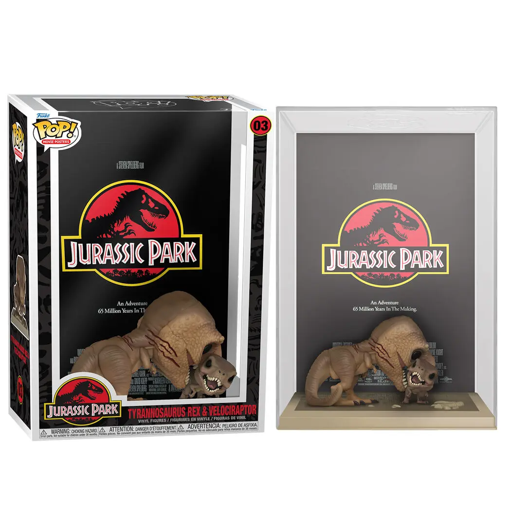 Jurassic Park POP! Filmski poster & Figura Tyrannosaurus Rex & Velociraptor 9 cm fotografija proizvoda