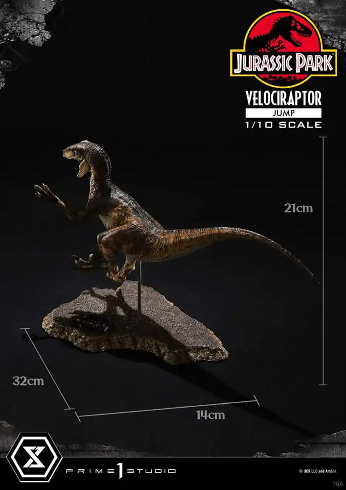 Jurassic Park Prime Collectibles Kip 1/10 Velociraptor Skok 21 cm fotografija proizvoda