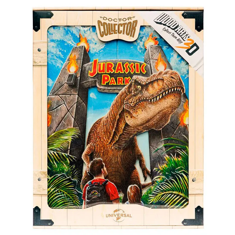Jurassic Park WoodArts 3D Drveni Zidni Umjetnički Ukras Rex Attack 30 x 40 cm fotografija proizvoda