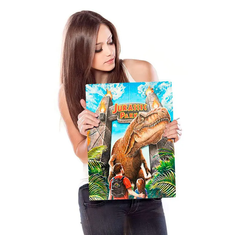 Jurassic Park WoodArts 3D Drveni Zidni Umjetnički Ukras Rex Attack 30 x 40 cm fotografija proizvoda