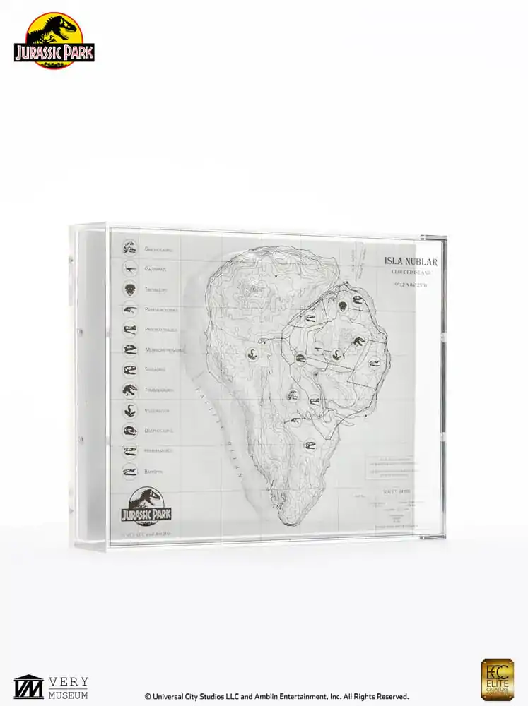 Jurassic Park Topografska Karta Isla Nublar fotografija proizvoda