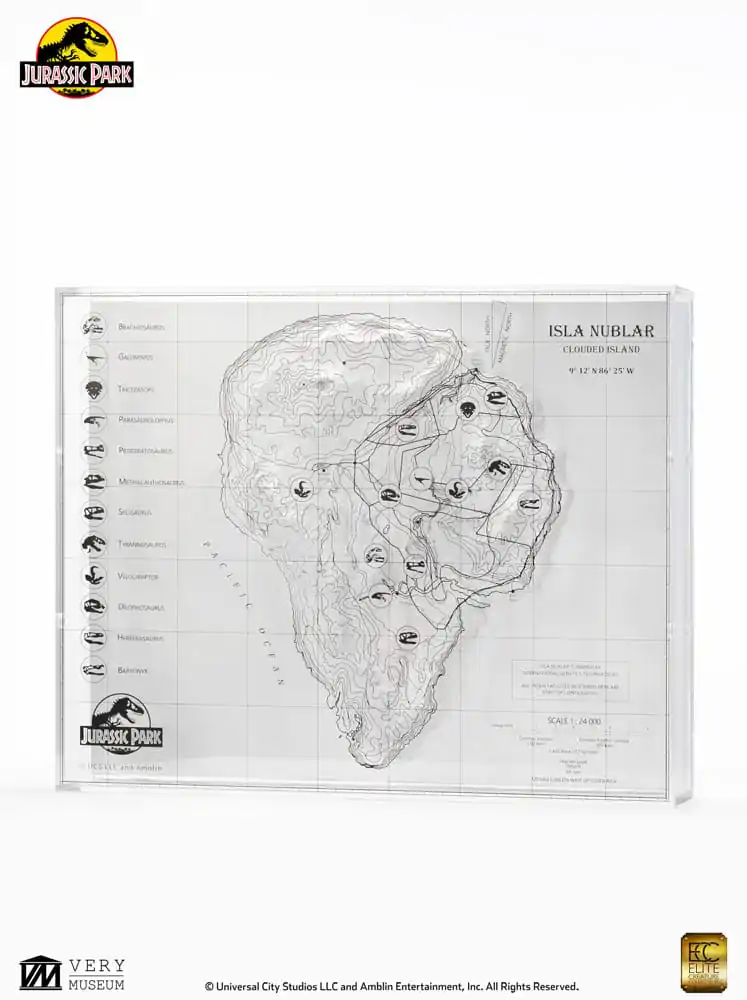 Jurassic Park Topografska Karta Isla Nublar fotografija proizvoda