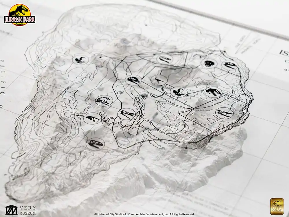 Jurassic Park Topografska Karta Isla Nublar fotografija proizvoda