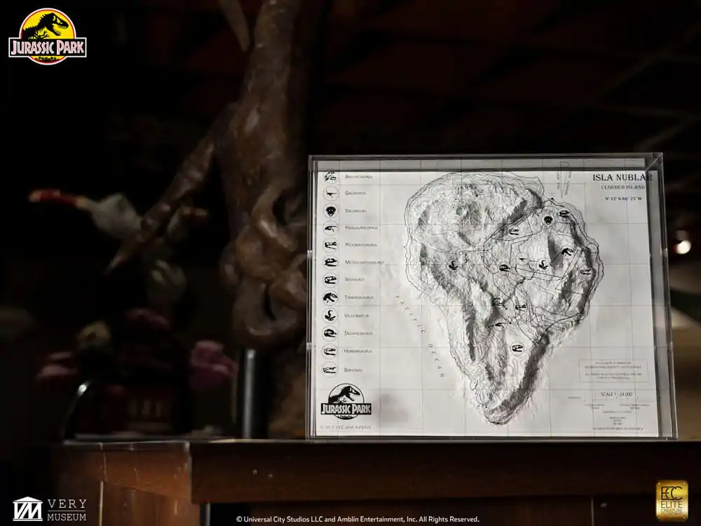 Jurassic Park Topografska Karta Isla Nublar fotografija proizvoda