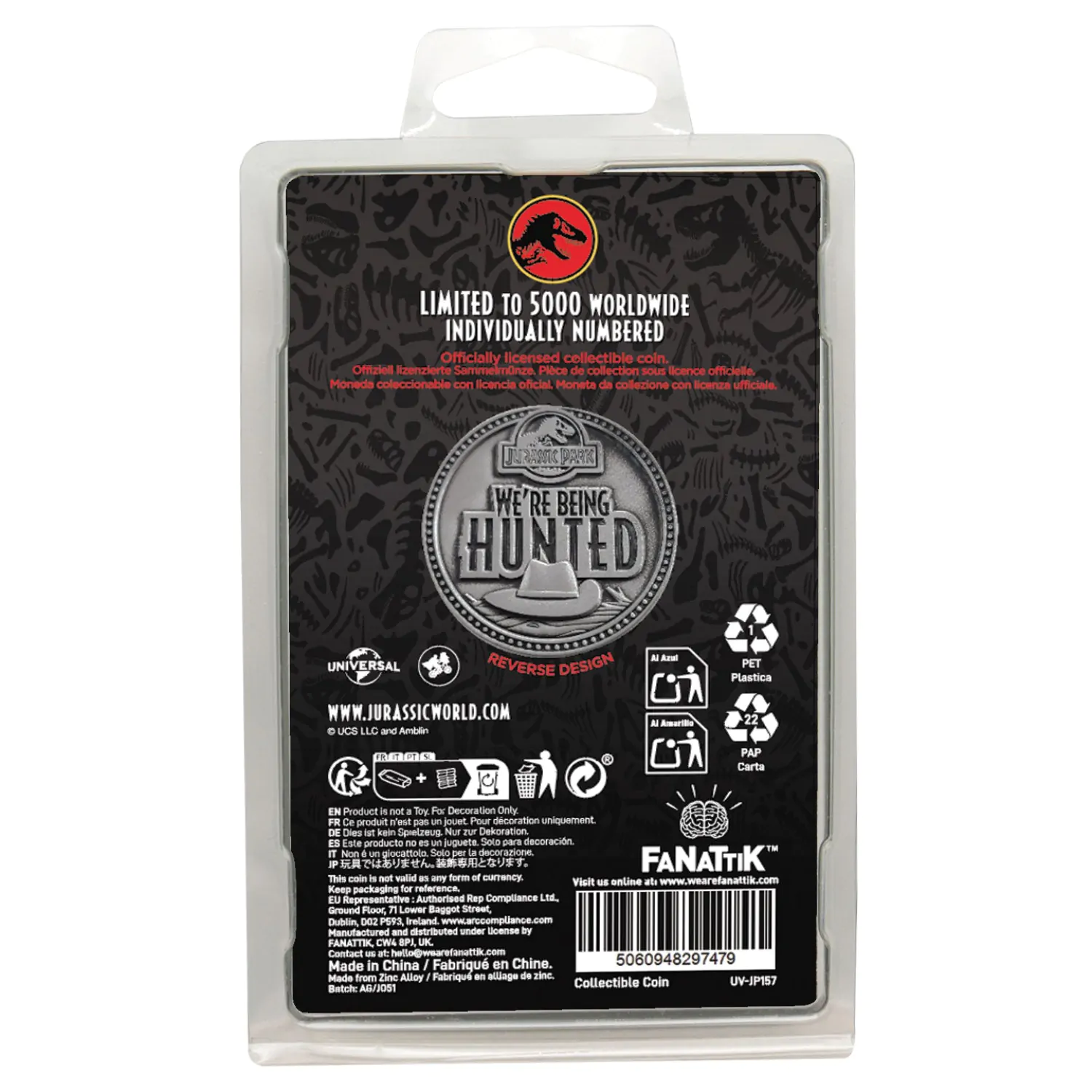 Jurassic Park Kolekcionarski novčić Velociraptor Limited Edition fotografija proizvoda