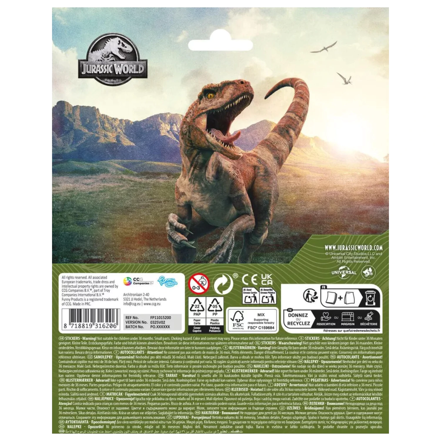 Jurassic World Attack naljepnica fotografija proizvoda