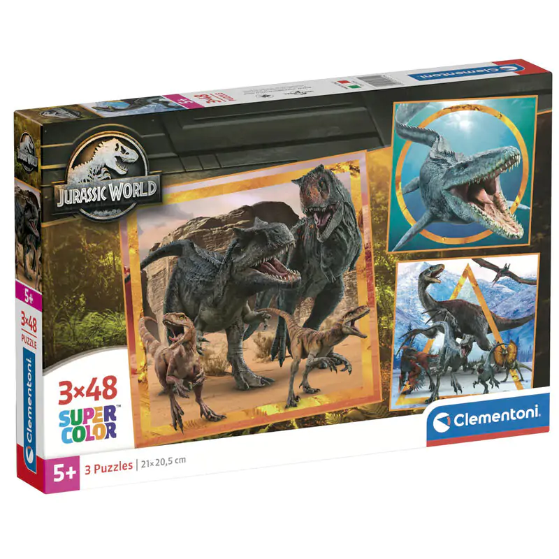 Jurassic World puzzle 3x48 dijelova fotografija proizvoda