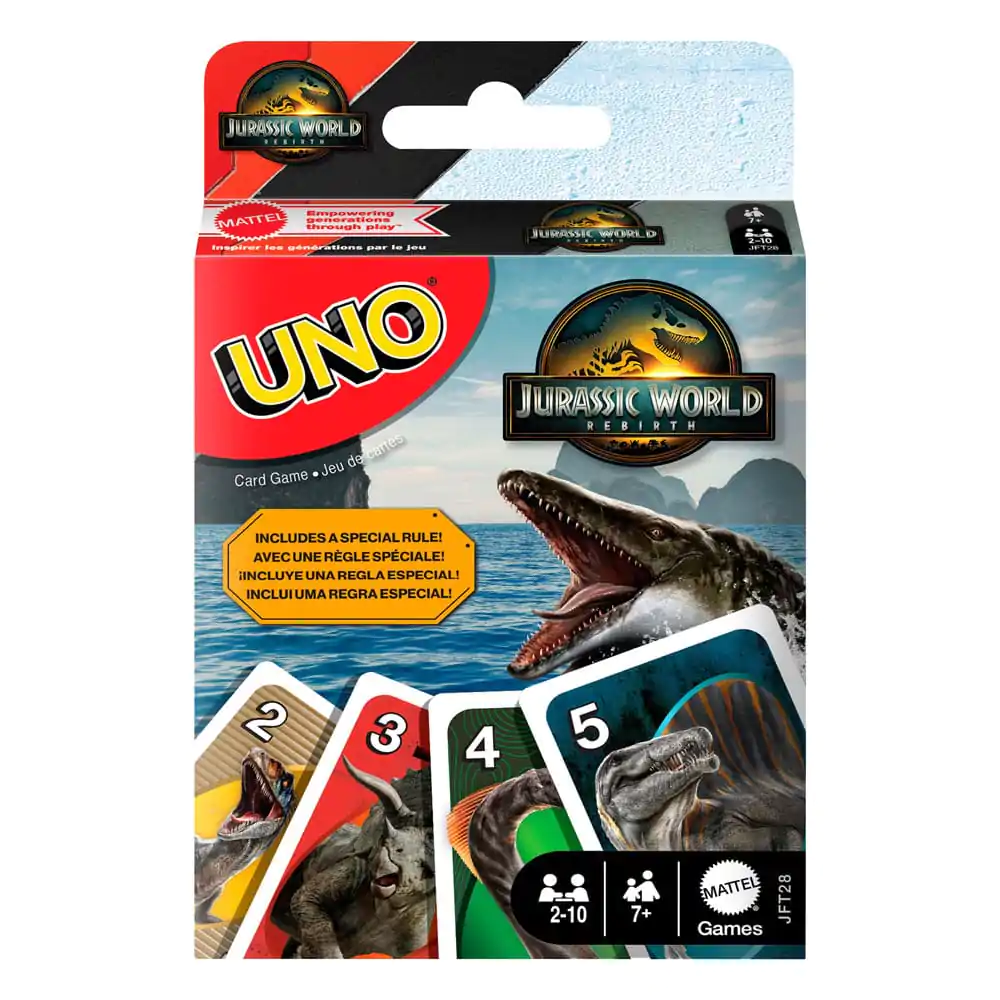 Jurassic World Rebirth UNO kartaška igra fotografija proizvoda