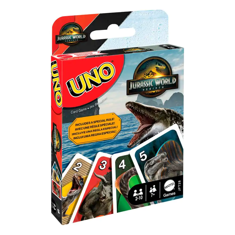 Jurassic World Rebirth UNO kartaška igra fotografija proizvoda