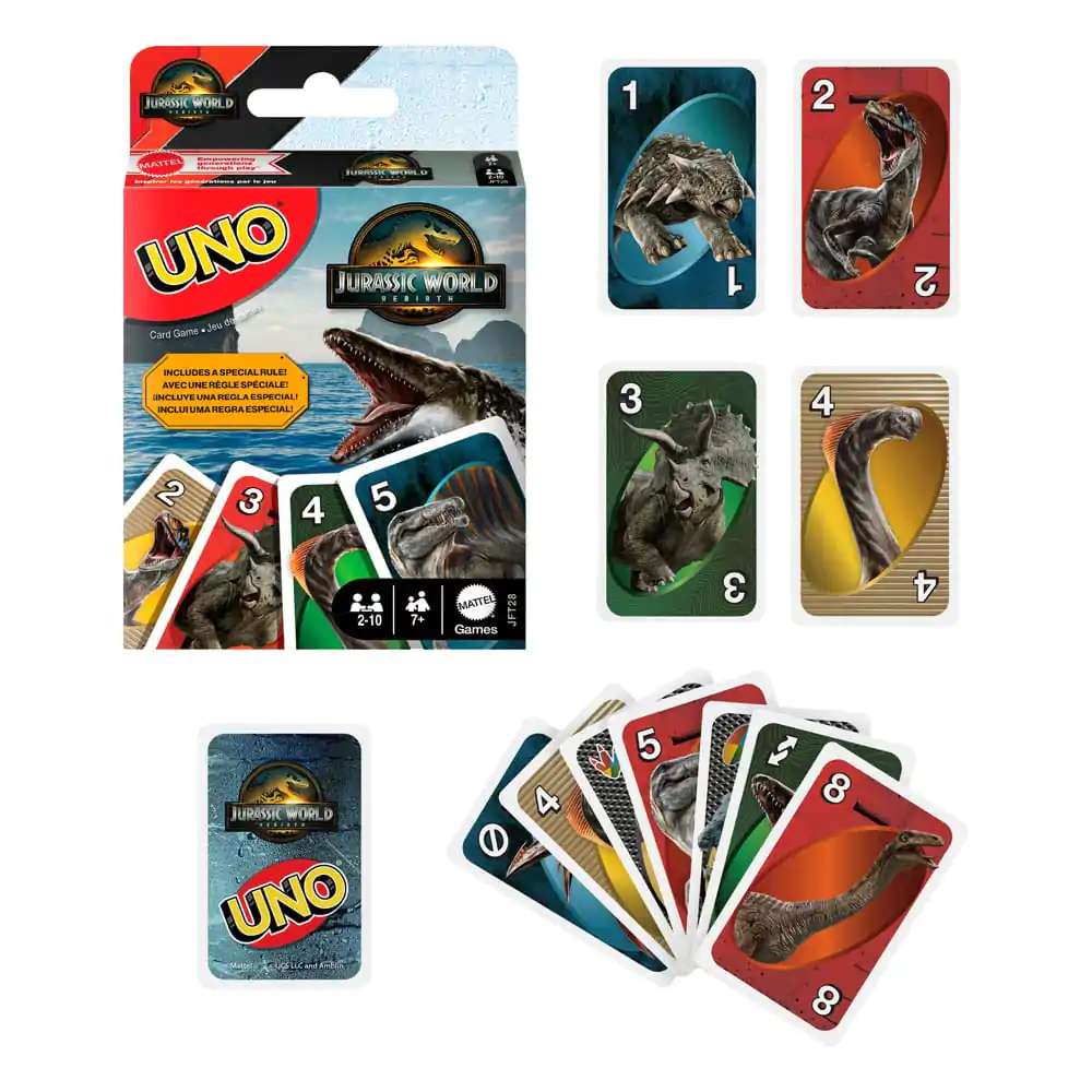 Jurassic World Rebirth UNO kartaška igra fotografija proizvoda