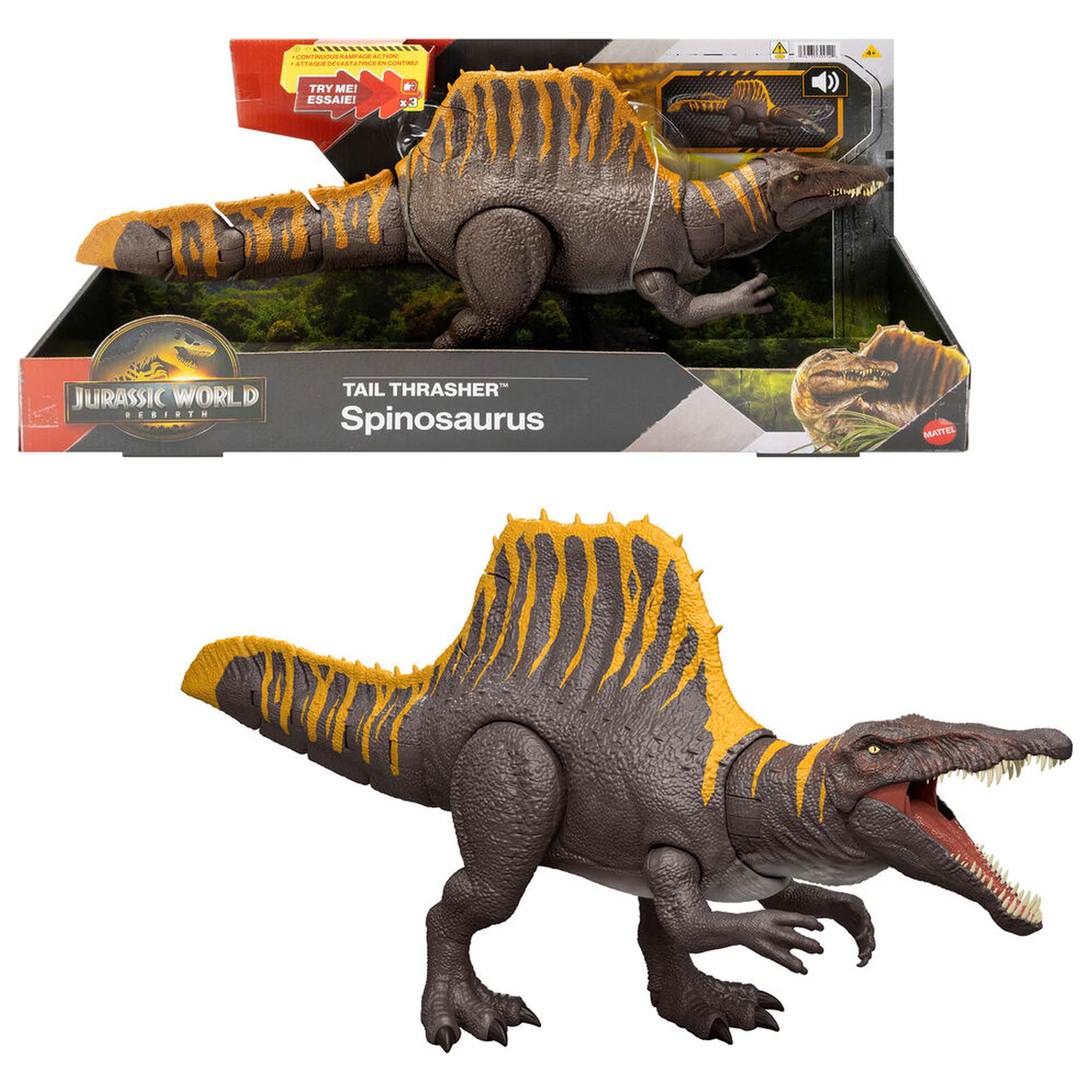 Jurassic World Rebirth Akcijska figura Tail Thrasher Spinosaurus 55 cm fotografija proizvoda