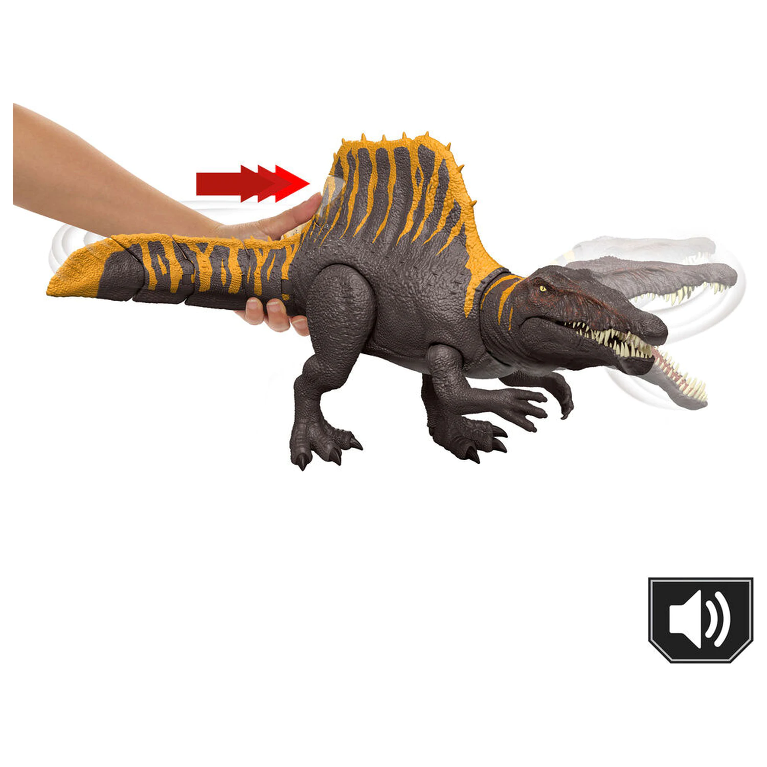 Jurassic World Rebirth Akcijska figura Tail Thrasher Spinosaurus 55 cm fotografija proizvoda