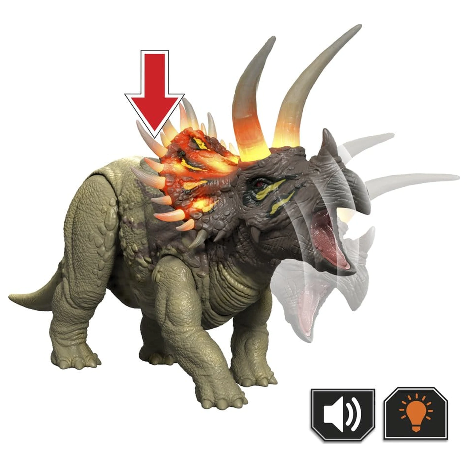 Jurassic World: Survival Akcijska figura Wild Roar Triceratops 31 cm fotografija proizvoda