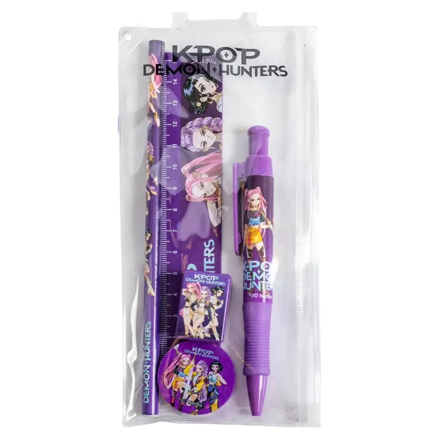 K-pop Demon Hunters Ljubičasti set uredskog materijala 5 komada fotografija proizvoda