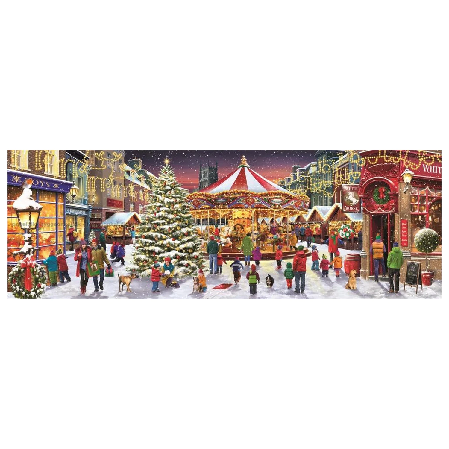 Christmas Village 1000-dijelna panorama puzzle Clementoni fotografija proizvoda