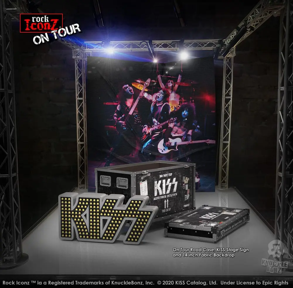 Kiss Rock Ikonz On Tour Road Case kip + Set pozadine pozornice Alive! Tour fotografija proizvoda