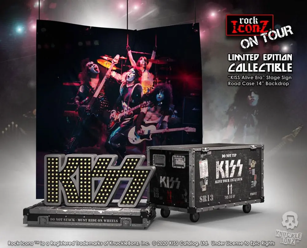 Kiss Rock Ikonz On Tour Road Case kip + Set pozadine pozornice Alive! Tour fotografija proizvoda