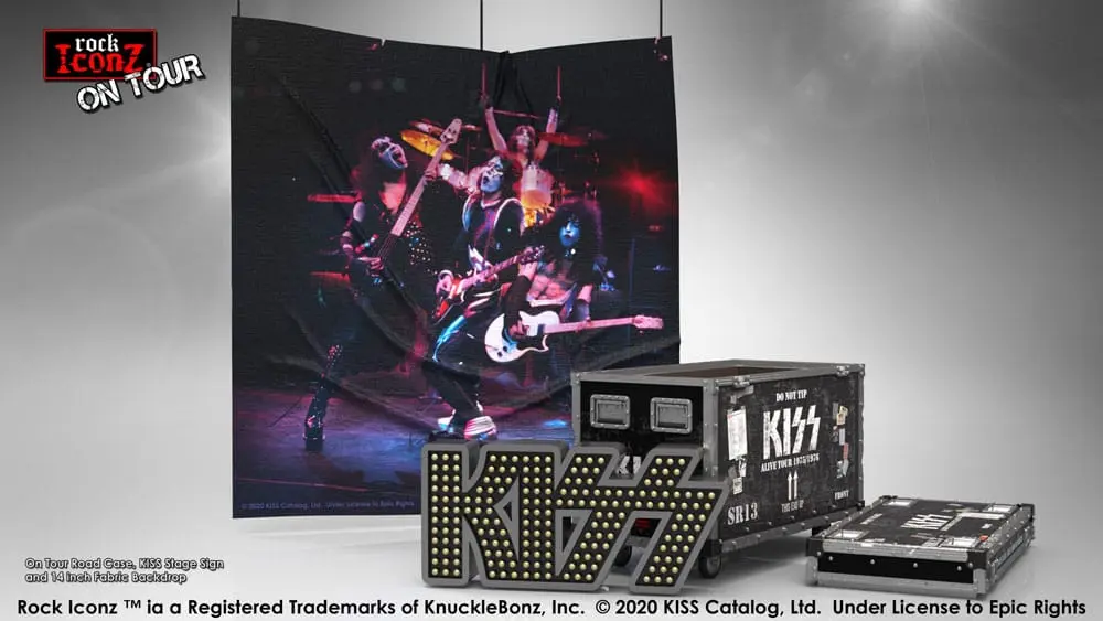 Kiss Rock Ikonz On Tour Road Case kip + Set pozadine pozornice Alive! Tour fotografija proizvoda