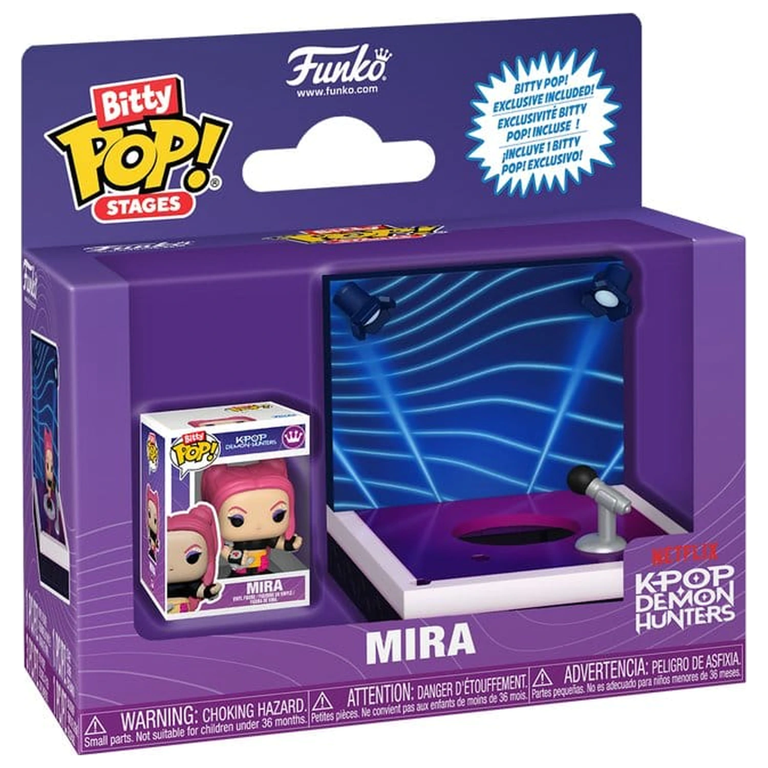 KPop Demon Hunters Bitty Funko POP! Stages Vinyl Figura Mira 2,5 cm fotografija proizvoda