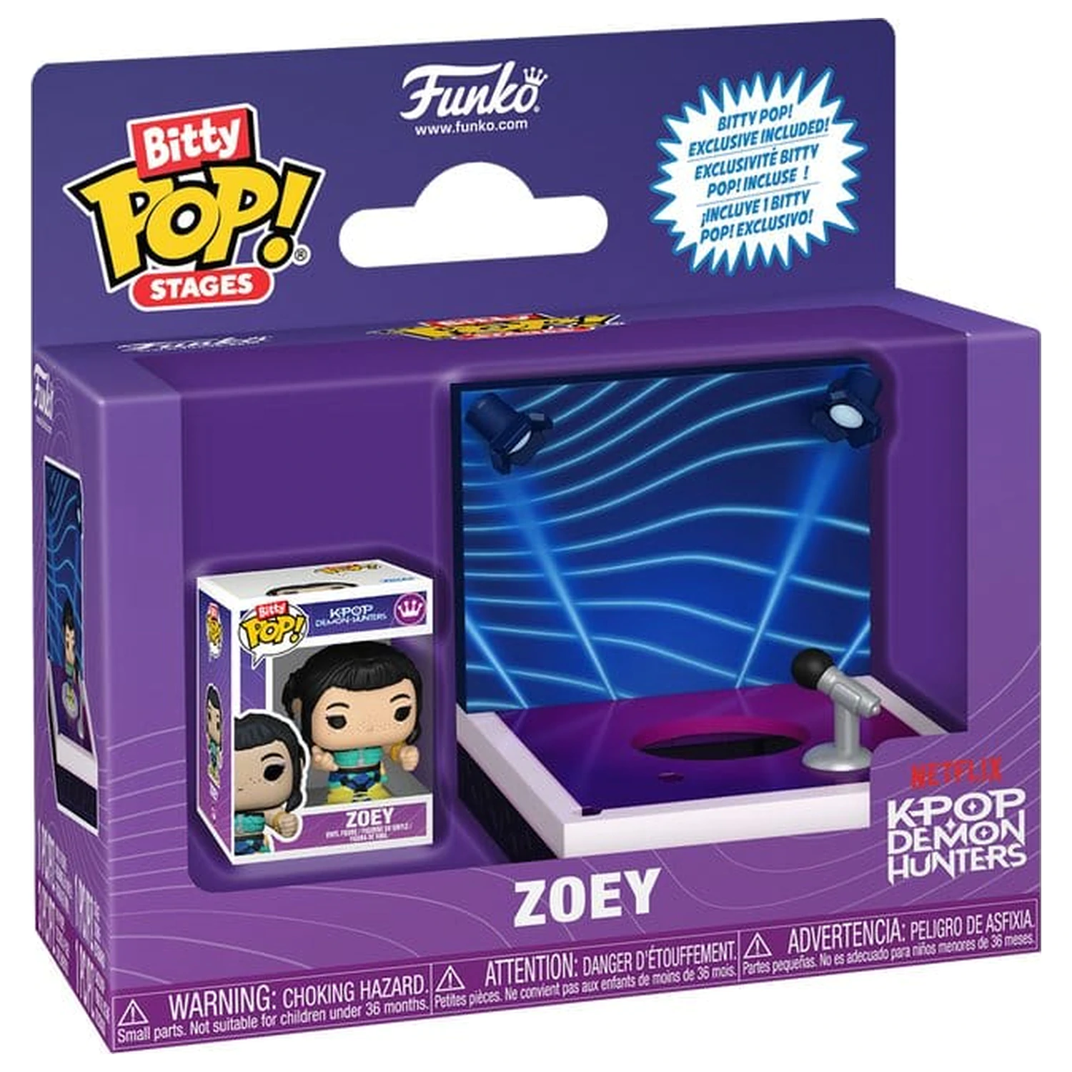 KPop Demon Hunters Bitty Funko POP! Stages Vinyl figura Zoey 2,5 cm fotografija proizvoda