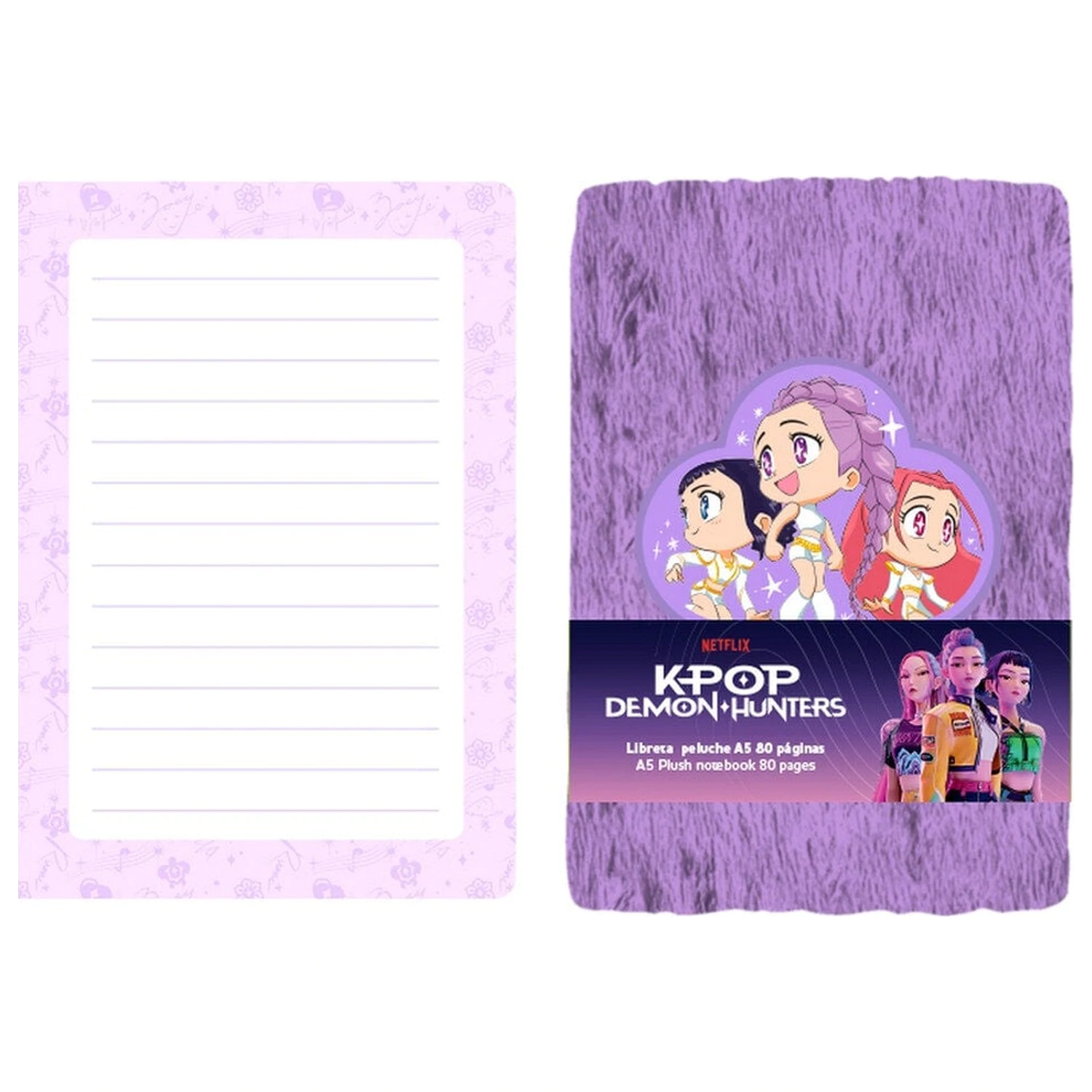 Kpop Demon Hunters Chibi A5 plišana bilježnica fotografija proizvoda