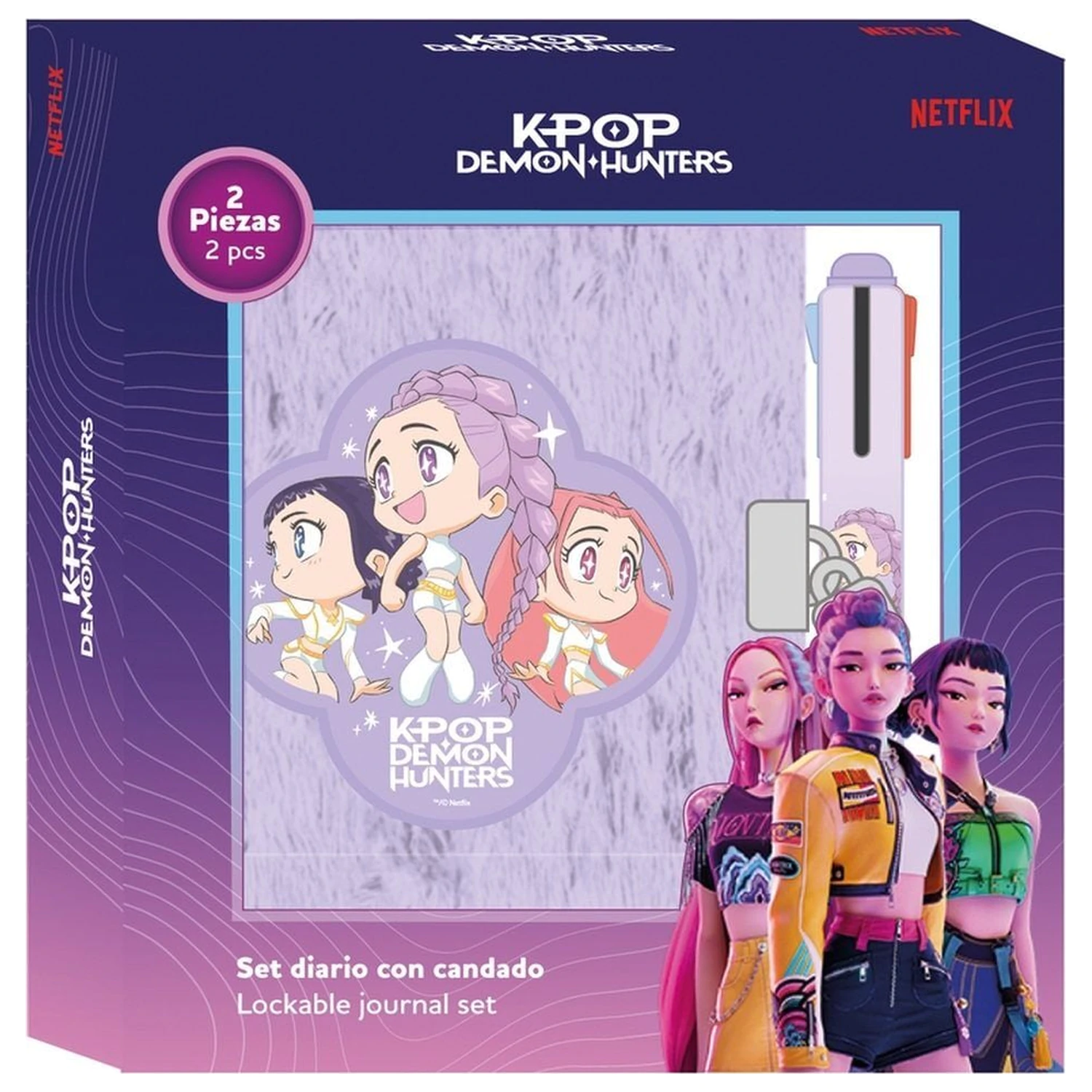 Kpop Demon Hunters Chibi set dnevnika + kemijska olovka u 4 boje fotografija proizvoda