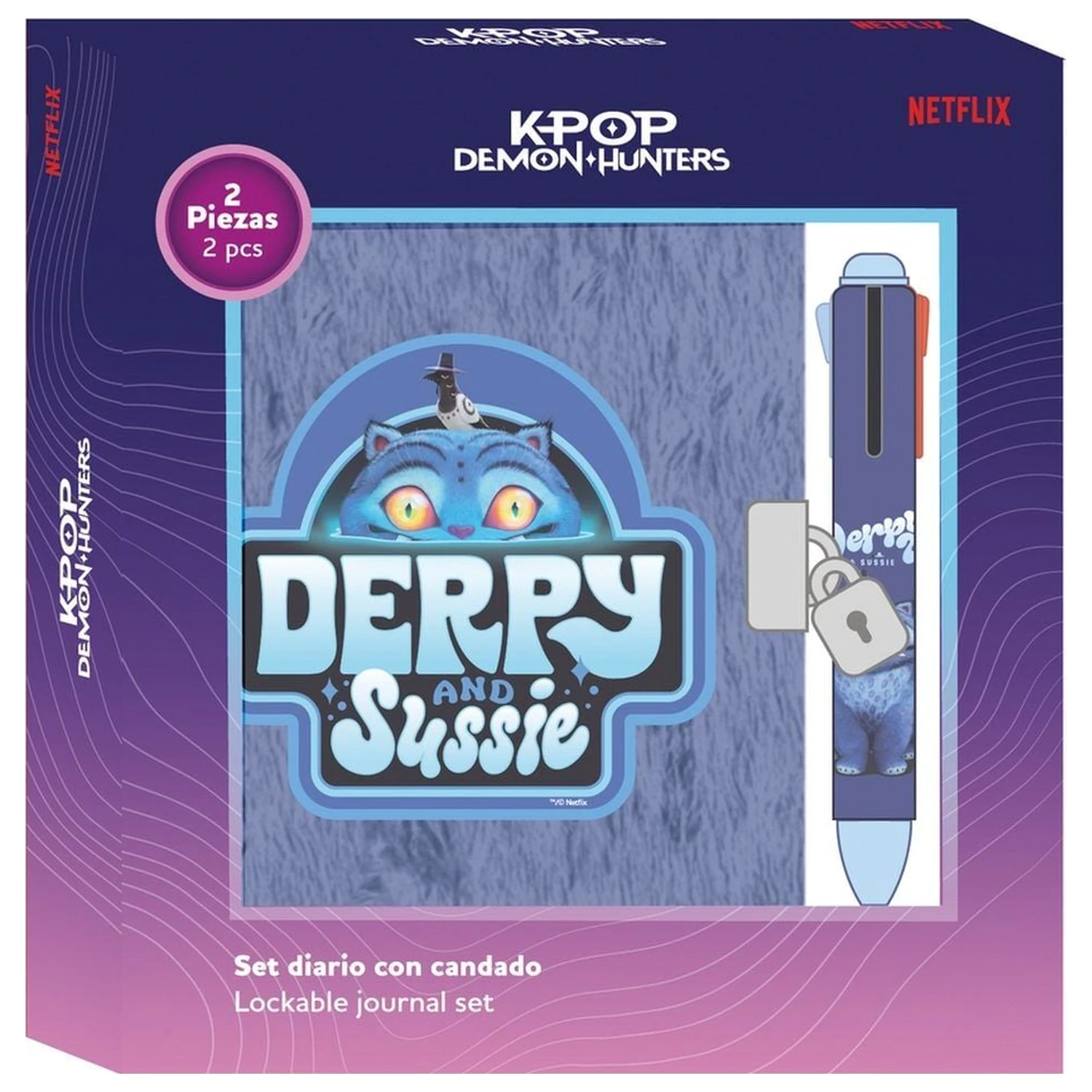 Kpop Demon Hunters Derpy set dnevnika + kemijska olovka u 4 boje fotografija proizvoda