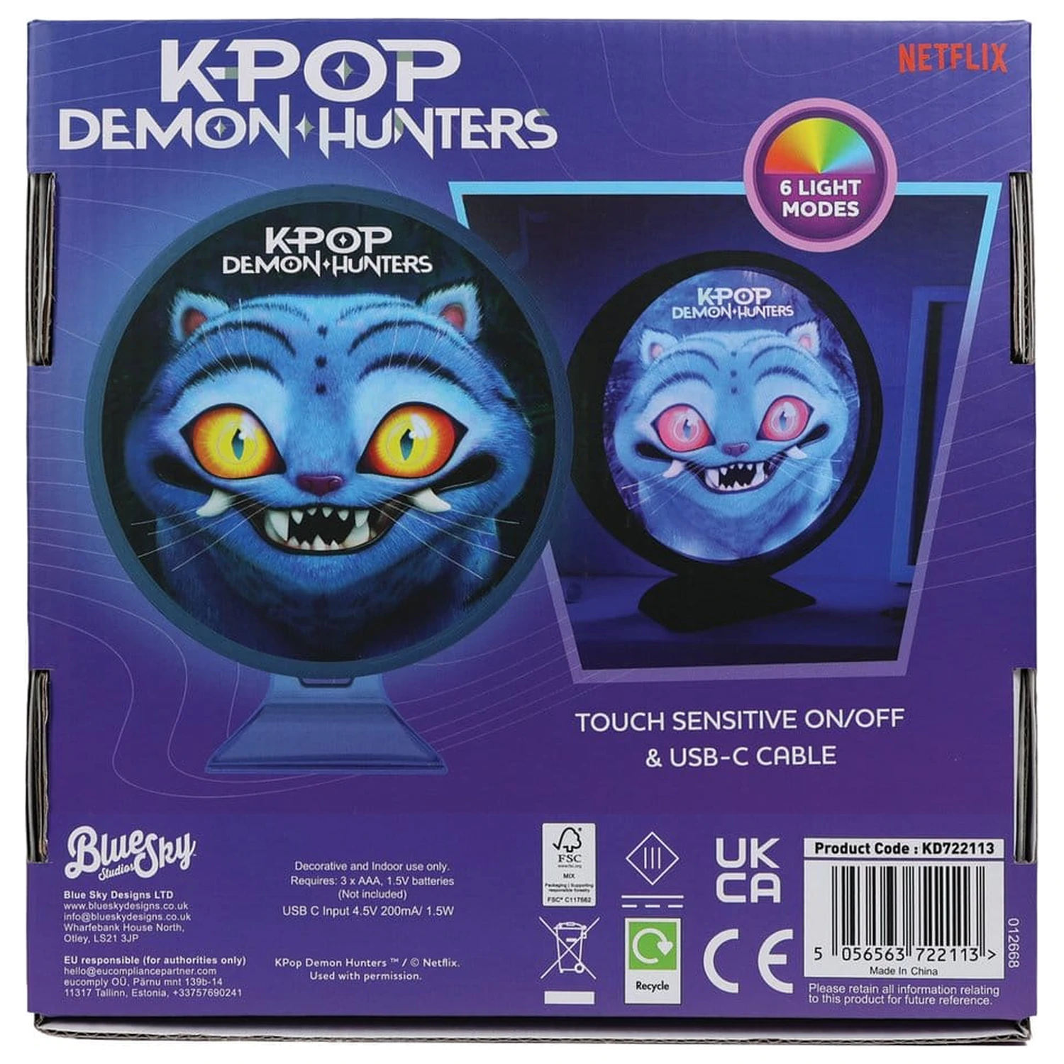 KPop Demon Hunters Mood Lamp s USB-C Derpy 11cm fotografija proizvoda