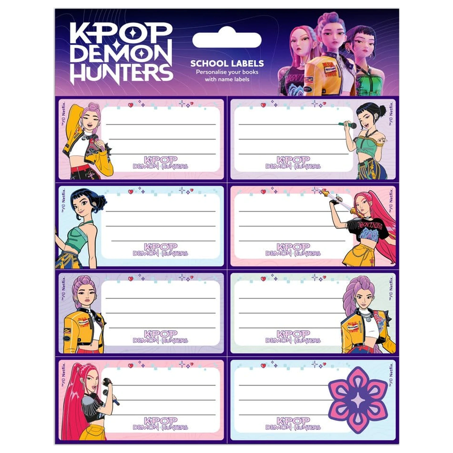 KPop Demon Hunters School Labels Hunter/X fotografija proizvoda