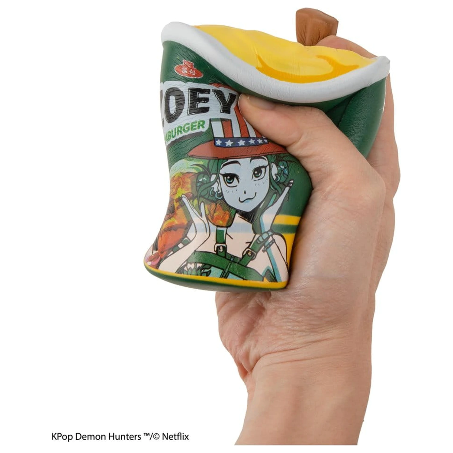 KPop Demon Hunters Squishy antistres figura Zoey Hamburger Noodles fotografija proizvoda